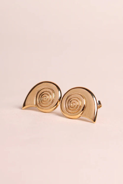 Puces d'Oreilles Dorées Forme Coquillage 