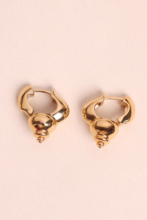 Boucles d'Oreilles Petite Créole Coquillage Dorées