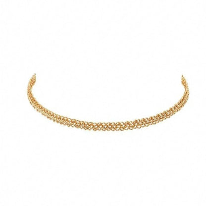 Collier Choker Ras de Cou 2 Mailles Doré