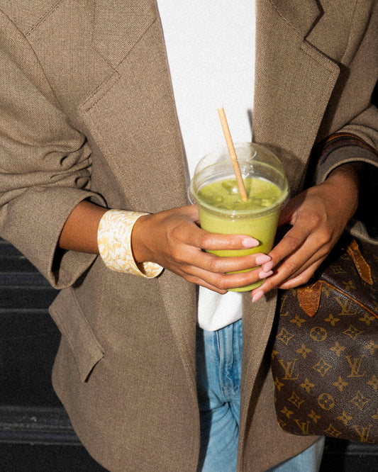 Bracelet Manchette Acétate Nude Porté