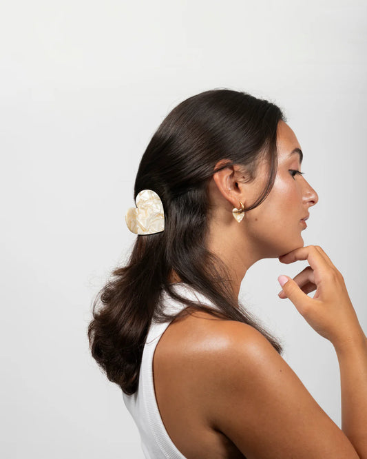 Pince à Cheveux Forme Coeur Colorées Porté