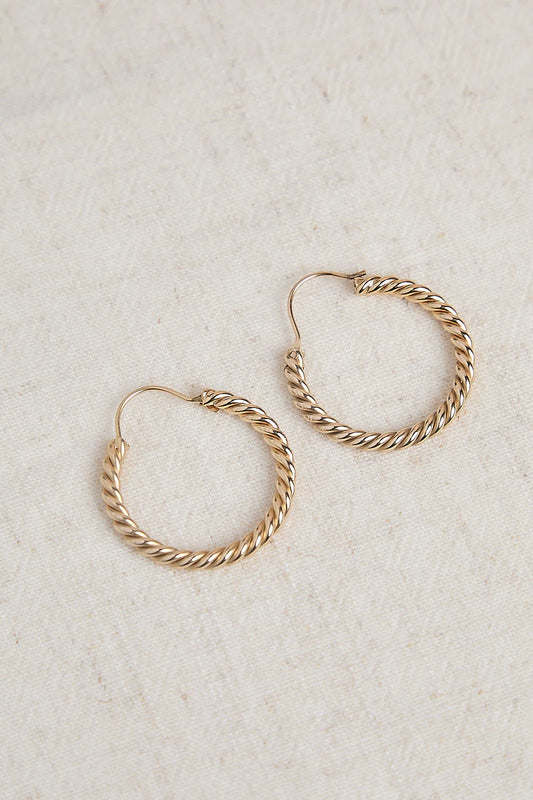 Boucles d'Oreilles Créoles Torsadés Dorées