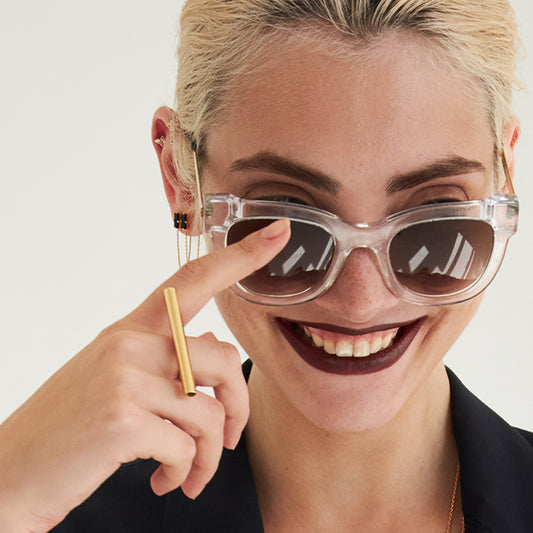 Bague Ajustable Grand Tube Dorée Porté