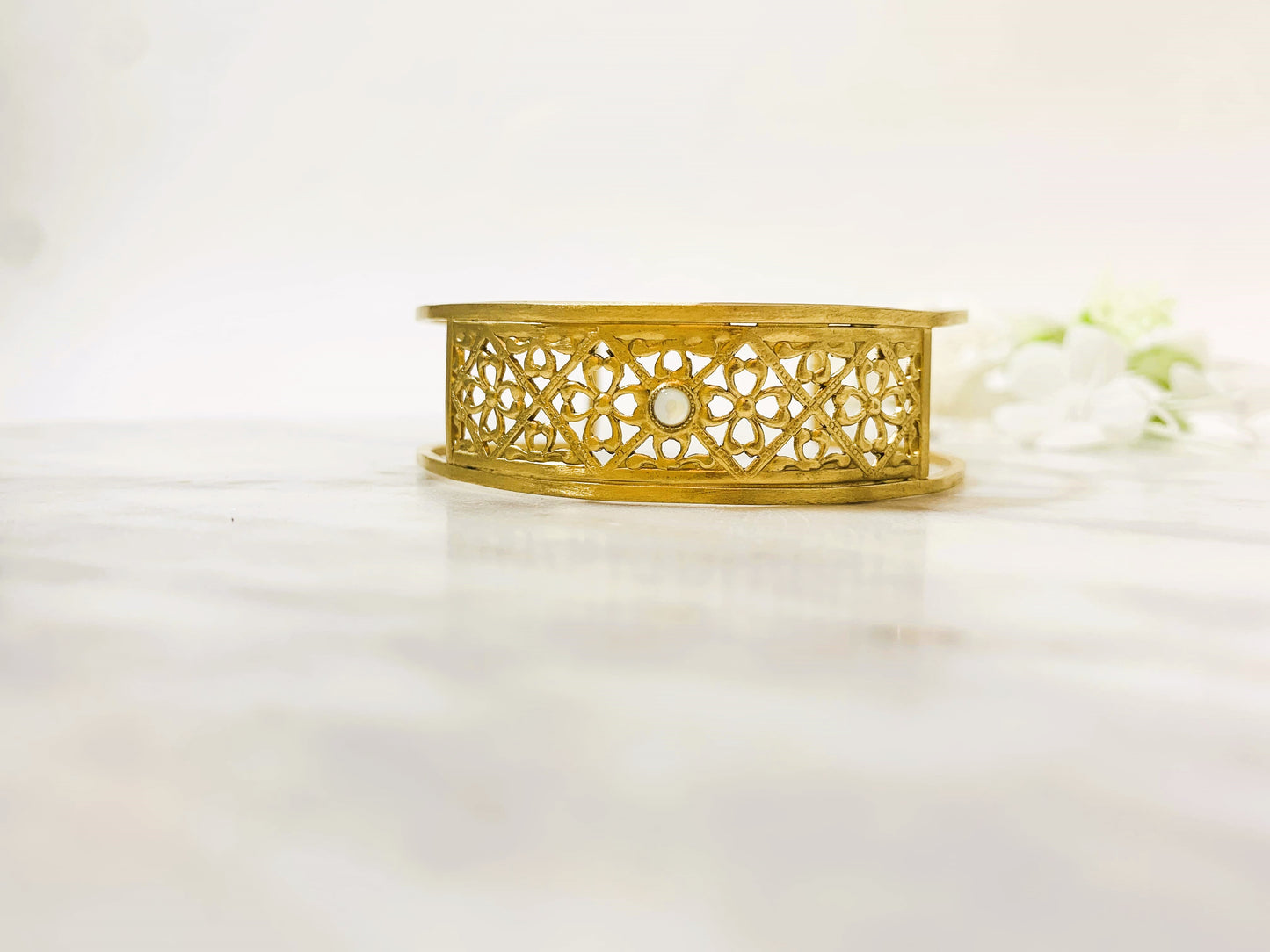 Bracelet Manchette Jasmin - Doré